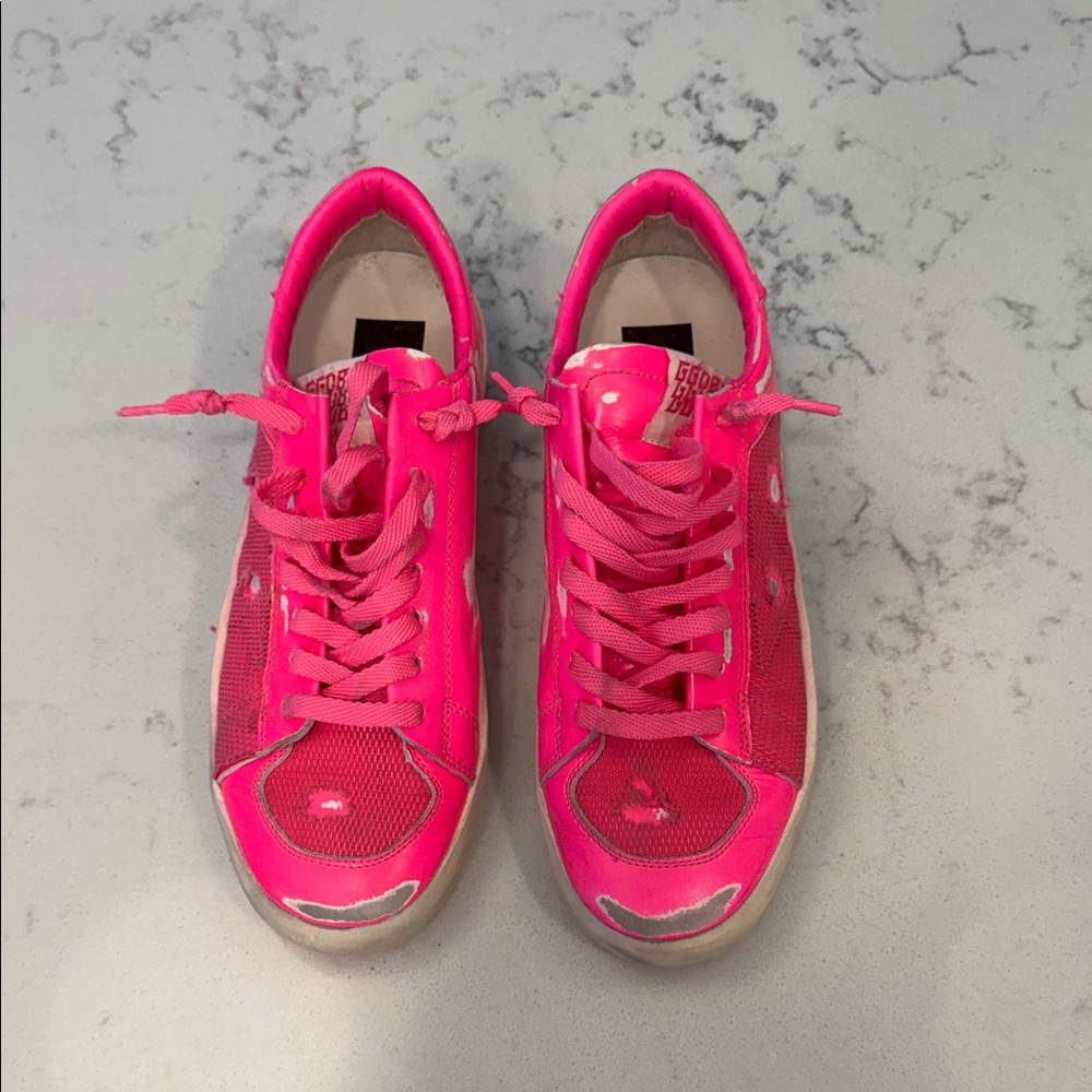 Golden Goose Women's Neon Pink Sneakers
